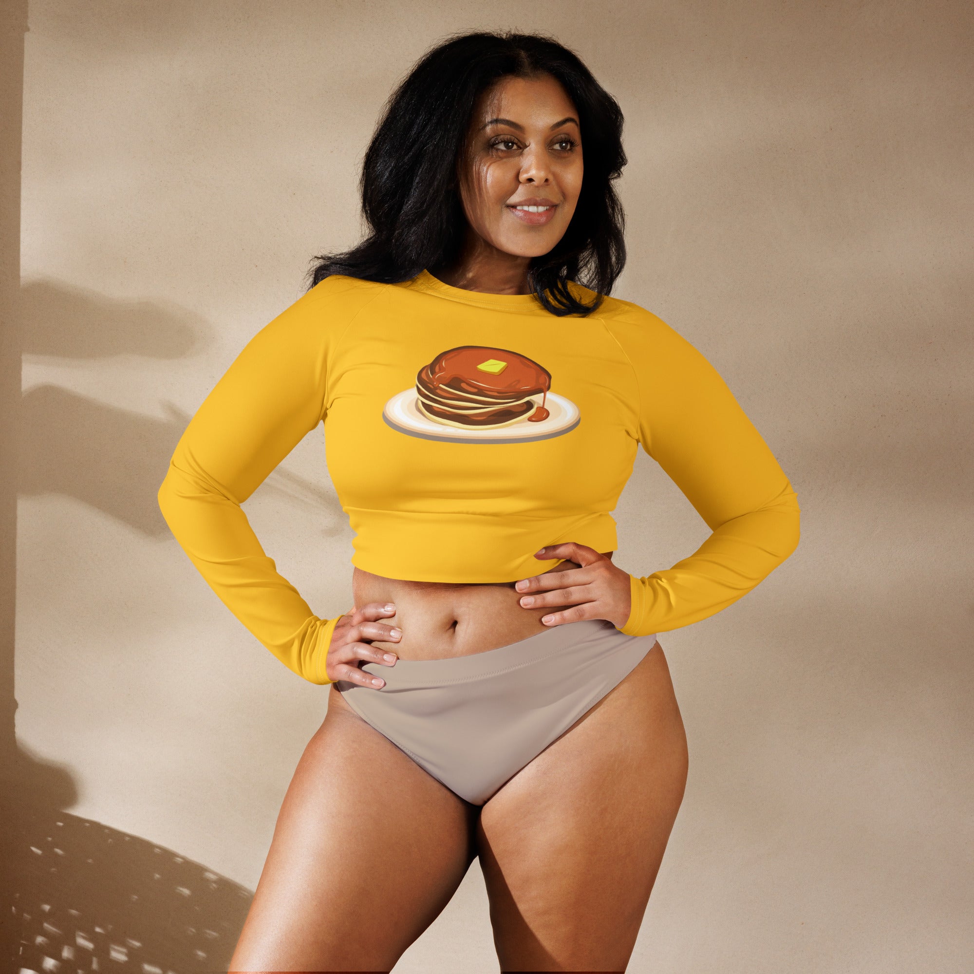 Servin' Up Cakes Recycled long-sleeve crop top