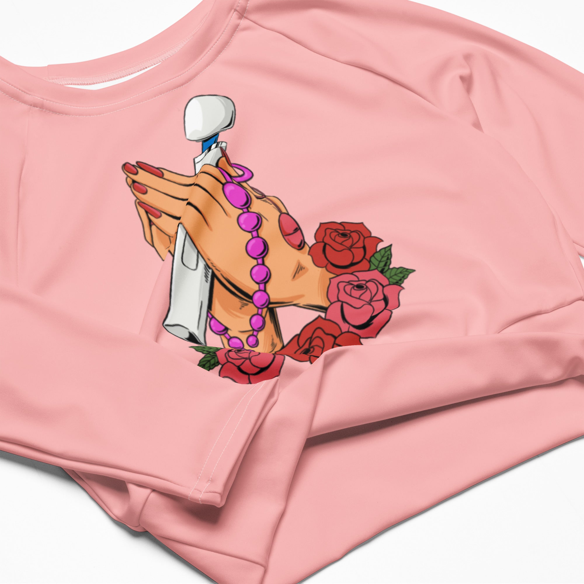 Thots and Prayers Recycled long-sleeve crop top